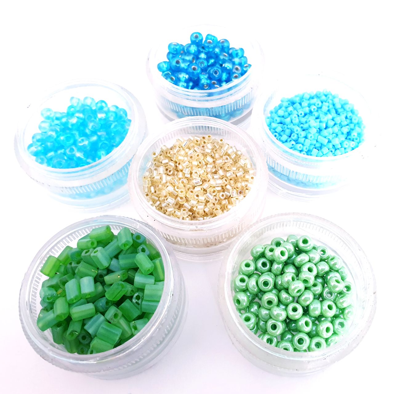 DIY Kit Friendship Beaded Bracelets Aqua Green Yellow Makes Twenty