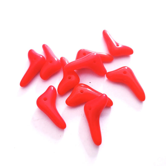 Spikey Coral 5x15mm Coral Opaque Czech Glass Bead