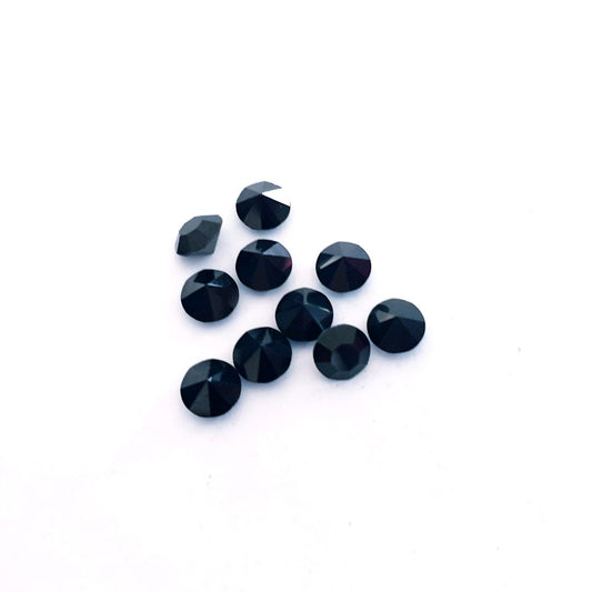 Pointed Back Swarovski Crystal Chaton Round Black Opaque SS29 6mm