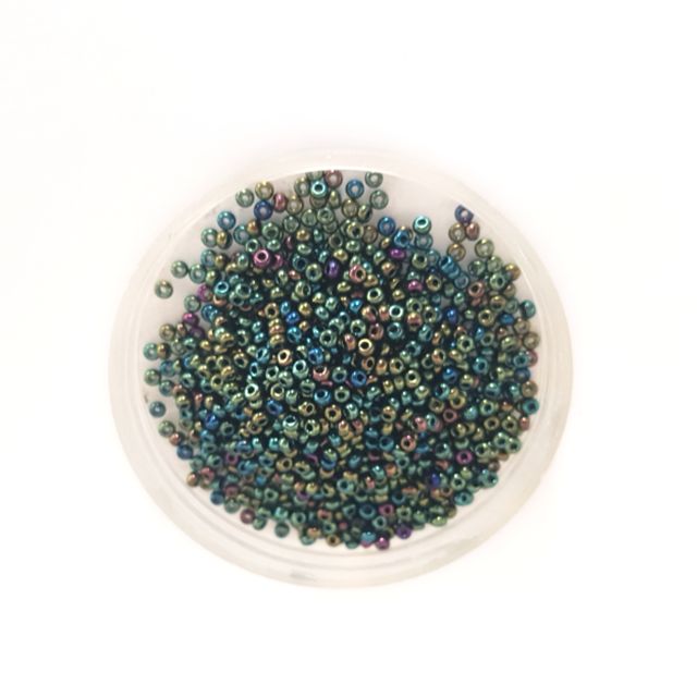 11 0 Czech Seed Bead Green Iris