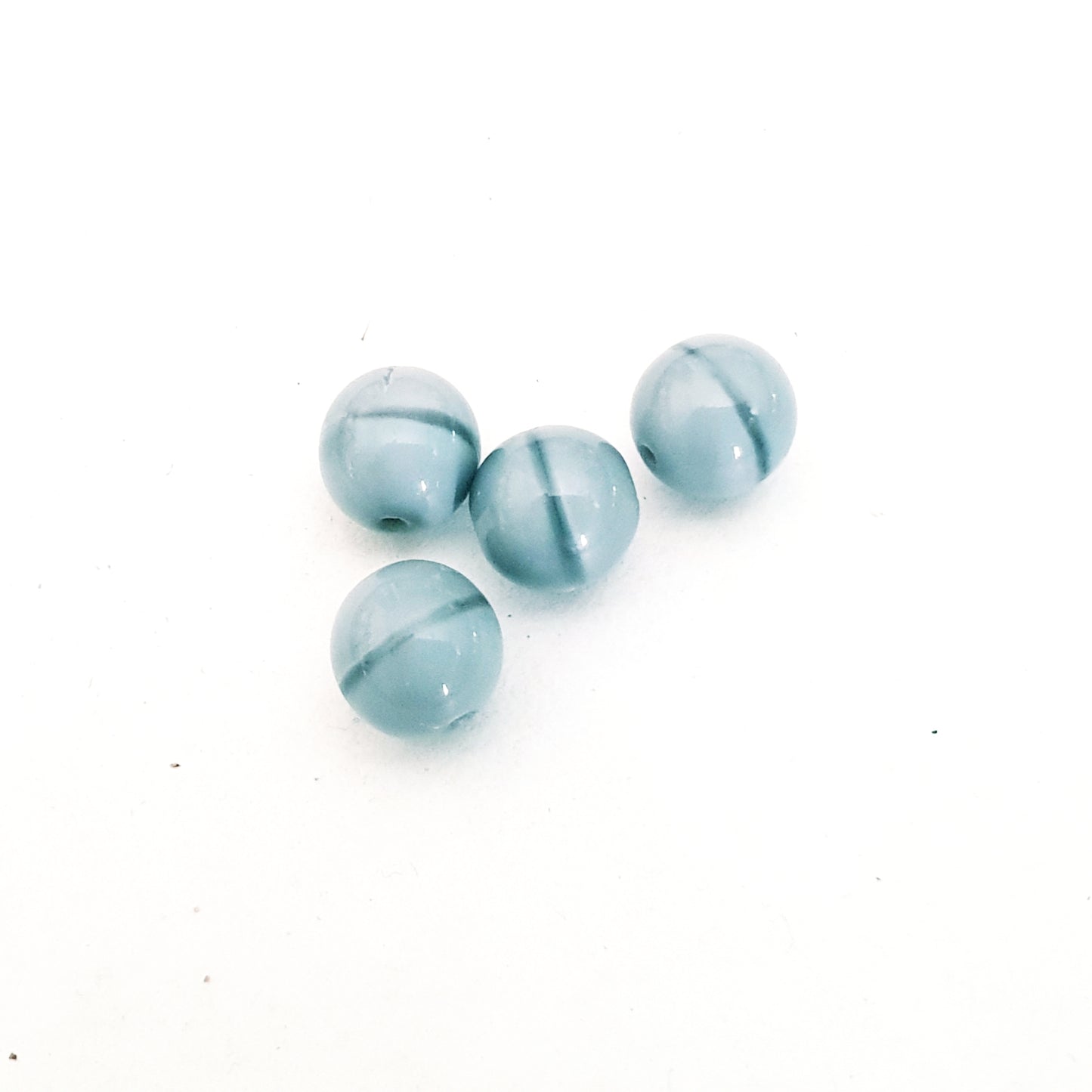 10mm Grey Round Czech Glass Bead