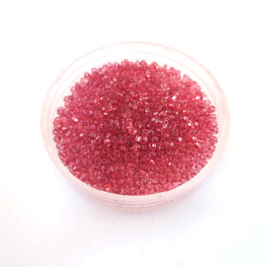 11 0 Czech Seed Bead Pink Dark Transparent