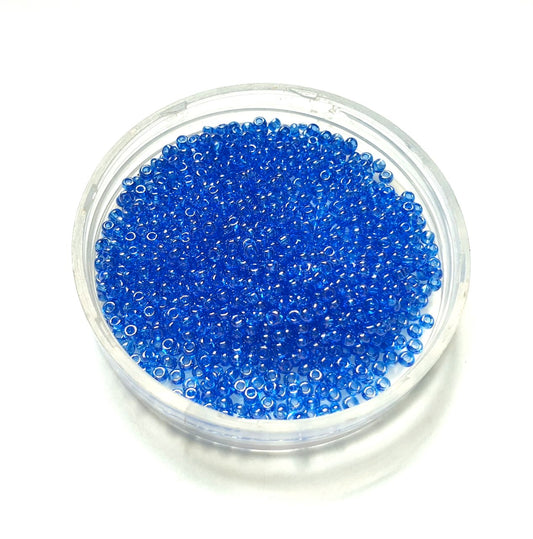 11 0 Czech Seed Bead Blue Sapphire Transparent Lustred
