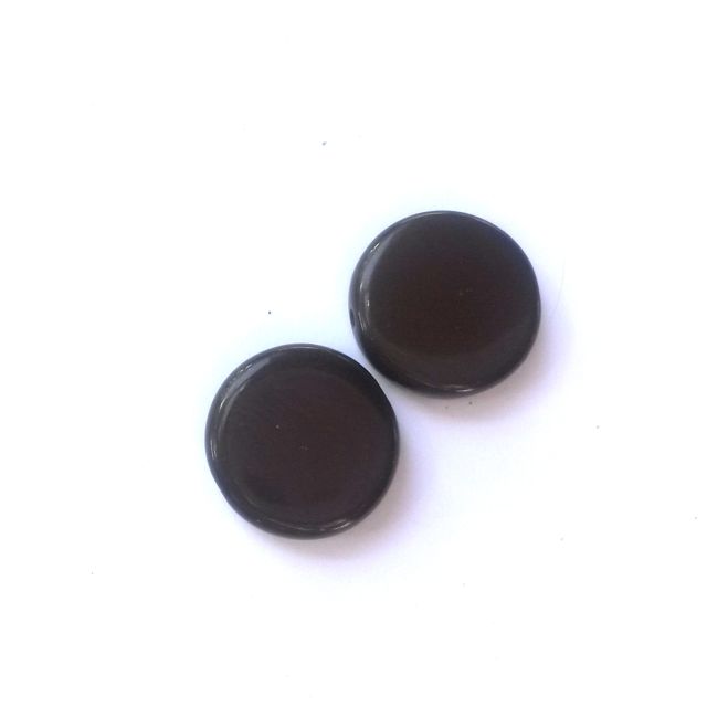 Brown Coin 17mm Opaque Czech Glass Bead