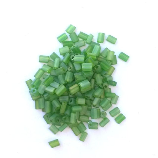 5x3.5mm Green Matt AB Green Oblong Czech Bead