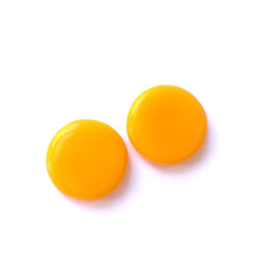 Coin 17mm Mustard Opaque Czech Glass Bead