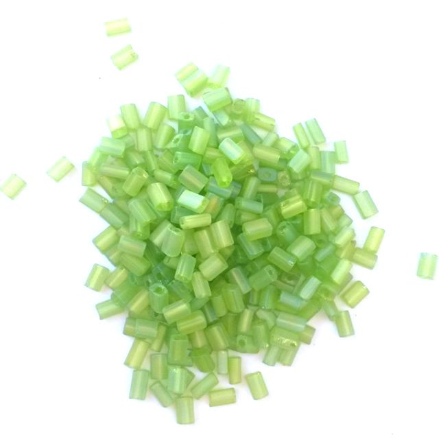 5x3.5mm Lime Matt AB Oblong Czech Bead
