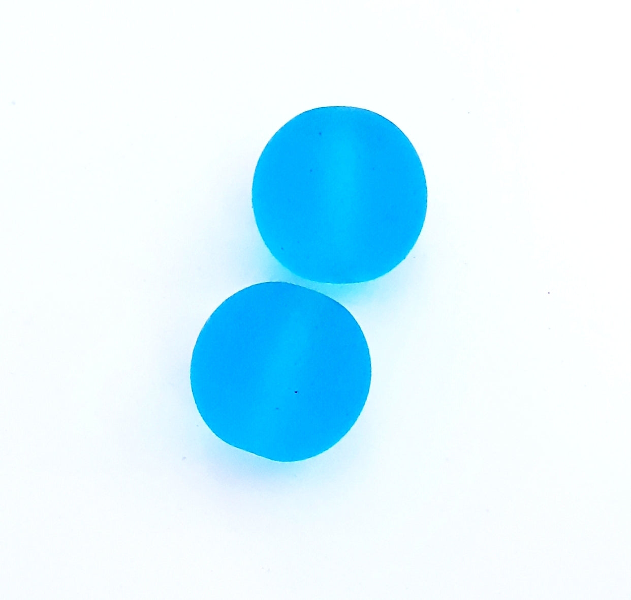 18mm Turquoise Round Matt Czech Glass Beads