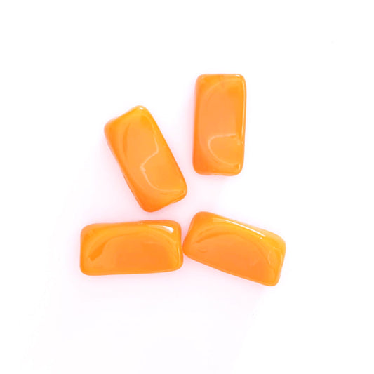 Twist Rectangle 18x10mm Orange Opalino Czech Glass Bead