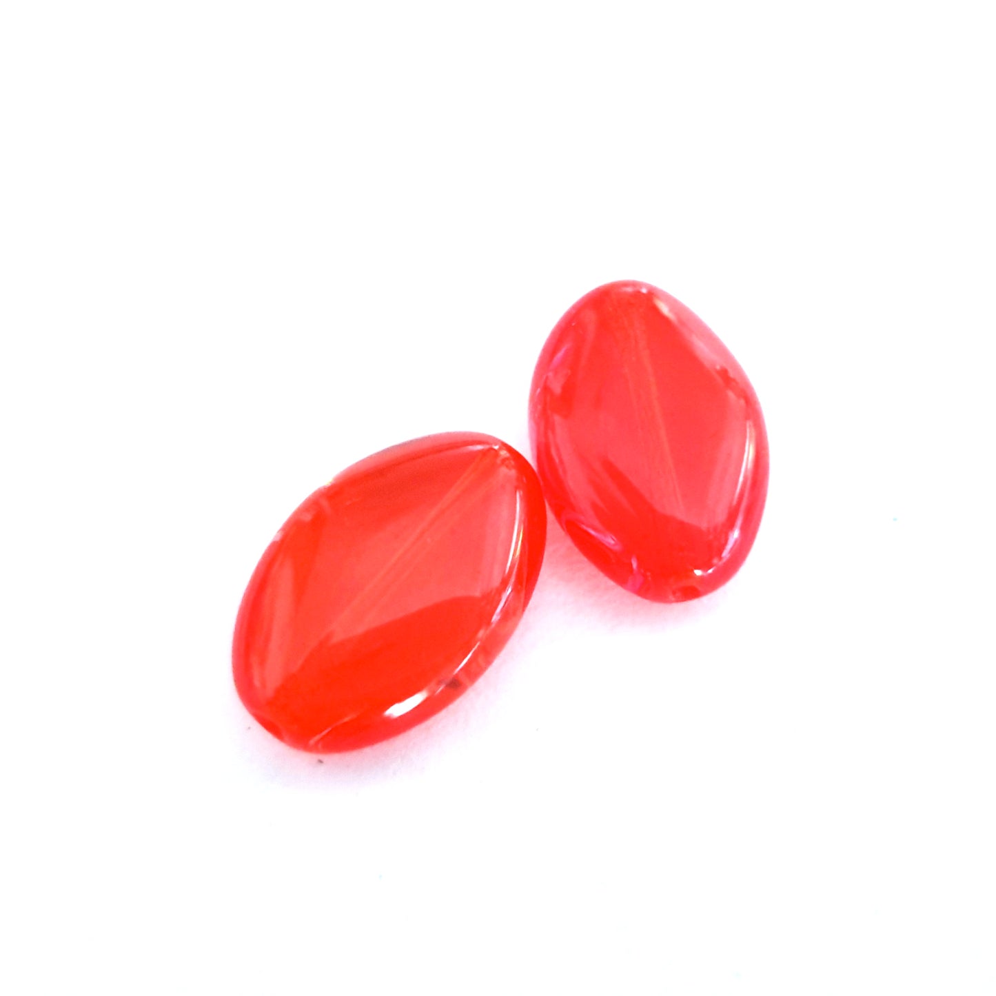 Diamond 18x12mm Orange Transparent Czech Glass Bead