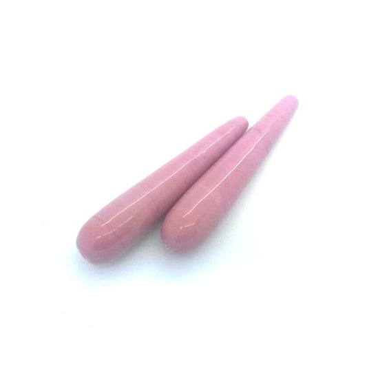 Handmade Glass Deco Tear Drop Bead Pink 40x10mm