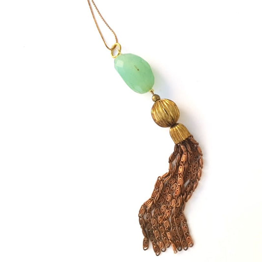 Femme Pendant Chain Tassel Amazonite