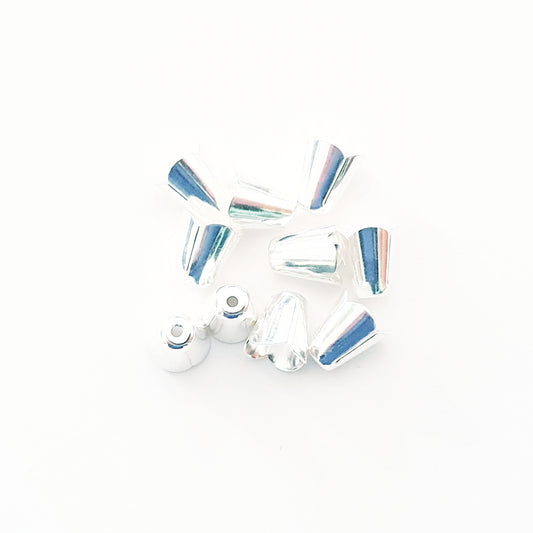 Cone Bead Silver Plate
