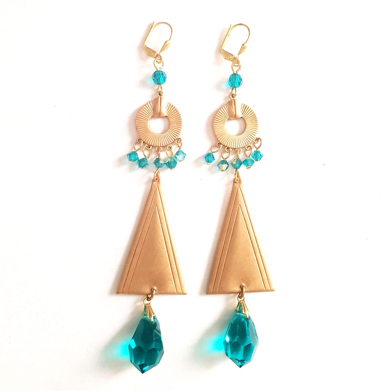 Deco Long Triangle Brass Vintage 42mm