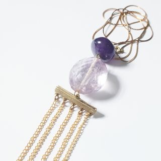 Fringed Pendant Gemstone Tassel Amethyst