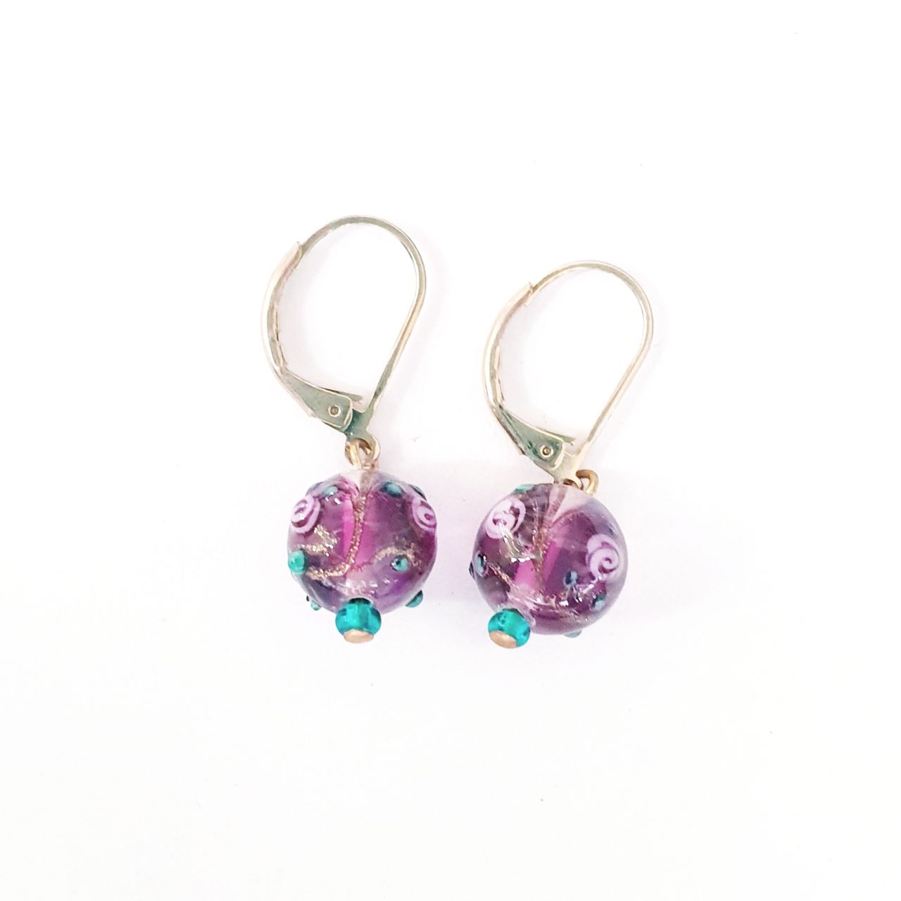 Handmade Venetian Glass Pretty Floral Earring