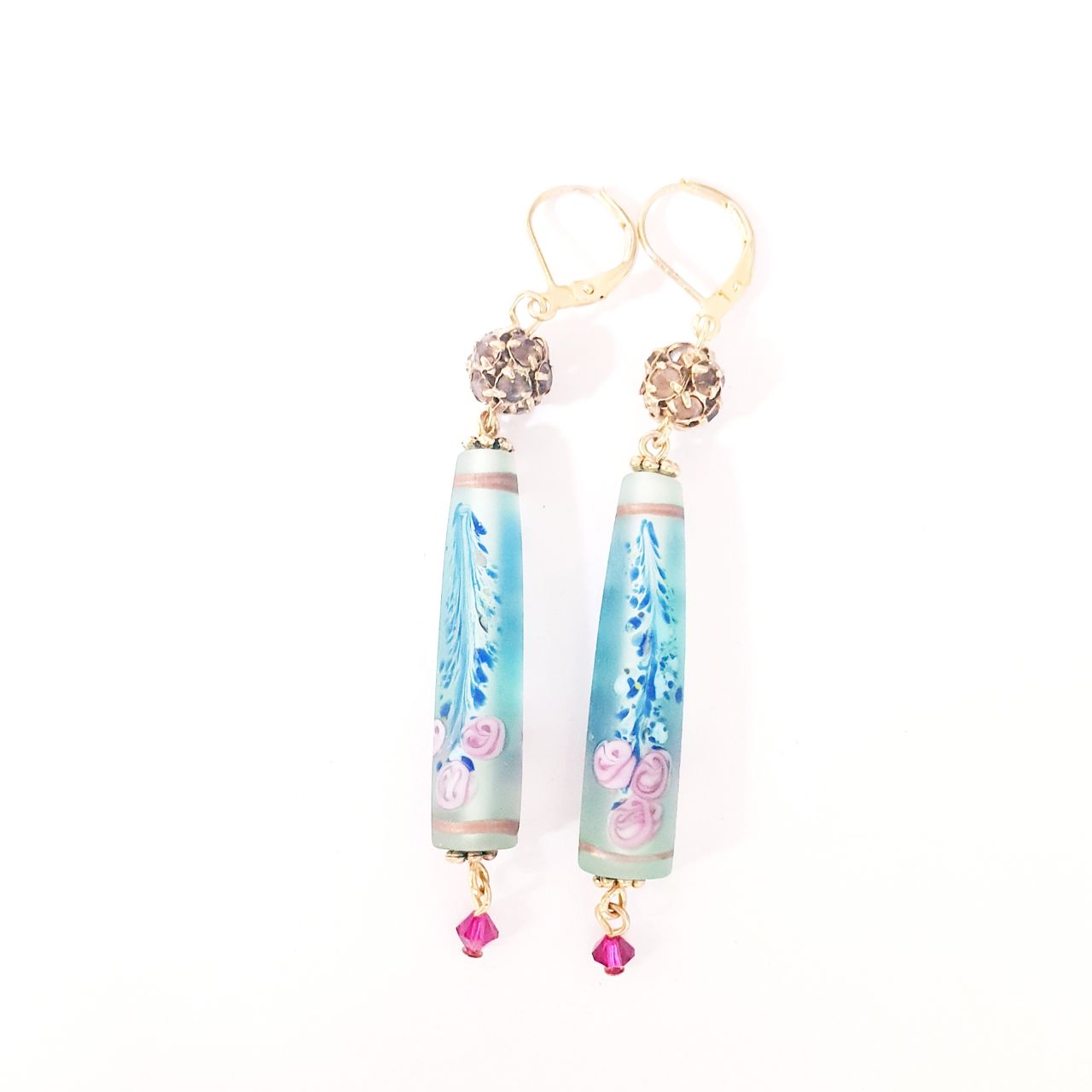 Handmade Venetian Glass Pretty Floral Earring