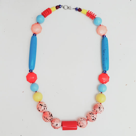 DIY Beaded Colourful Necklace with Bonus Step by Step Video Tutorial - only 1 left