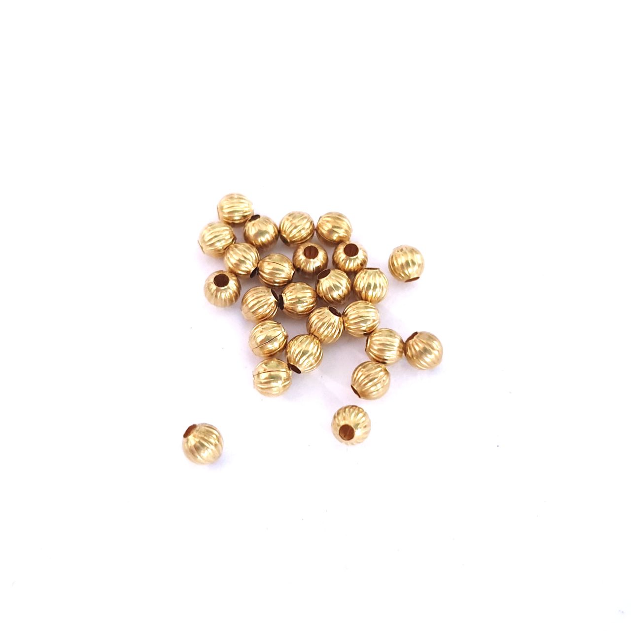 Brass Bead 4mm Fluted Round