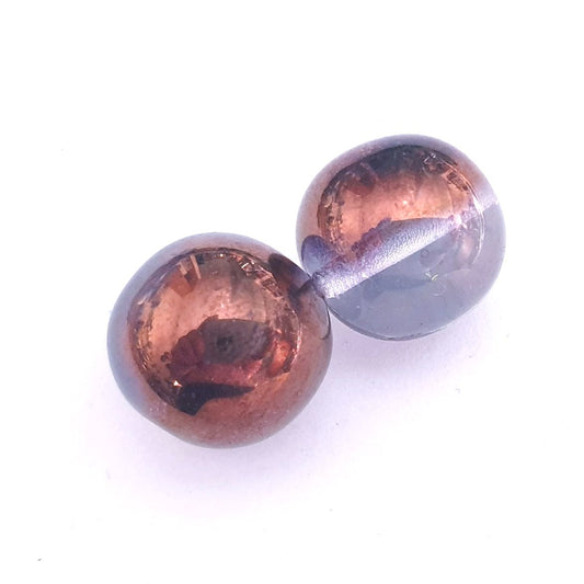20mm Metallic Round Transparent Czech Glass Beads