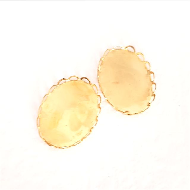 Flatback Stone Setting Frame Lace Cup Oval 18x25mm Brass