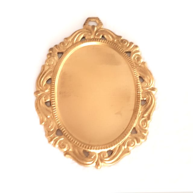 Flatback Stone Setting Oval 40x30mm Decorative Frame Brass