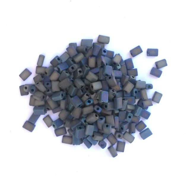 5x3.5mm Iris Matt AB Petrol Oblong Czech Bead