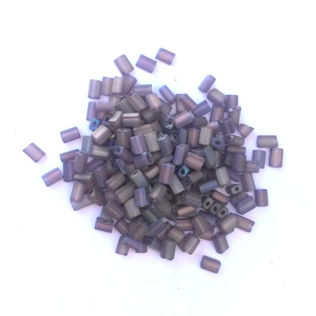 5x3.5mm Amethyst Matt AB Oblong Slab Czech Bead
