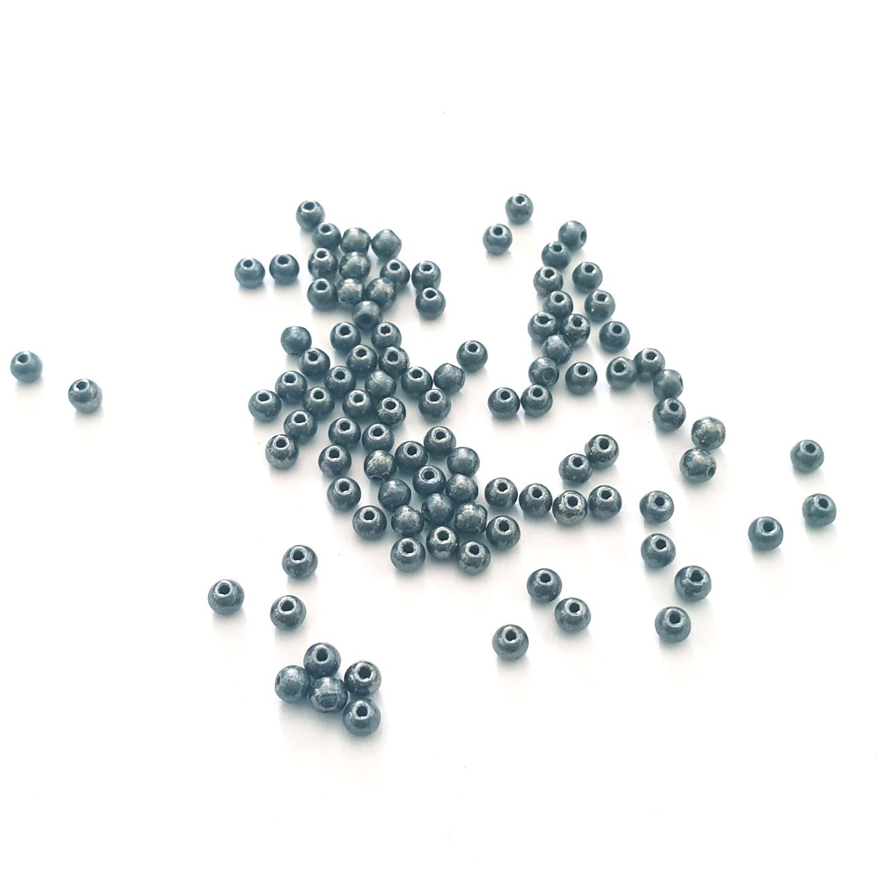 3mm Gunmetal Round Czech Glass Bead