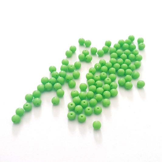 4mm Green Round Lime Czech Glass Bead