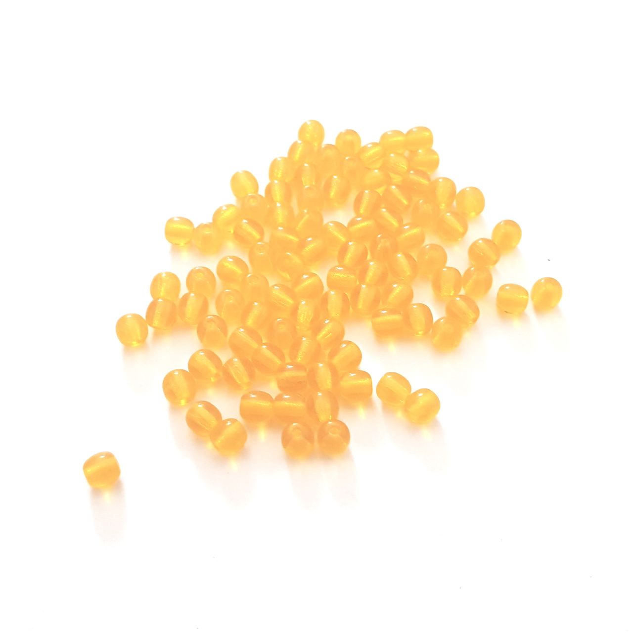 4mm Pumpkin Round Transparent Czech Glass Bead