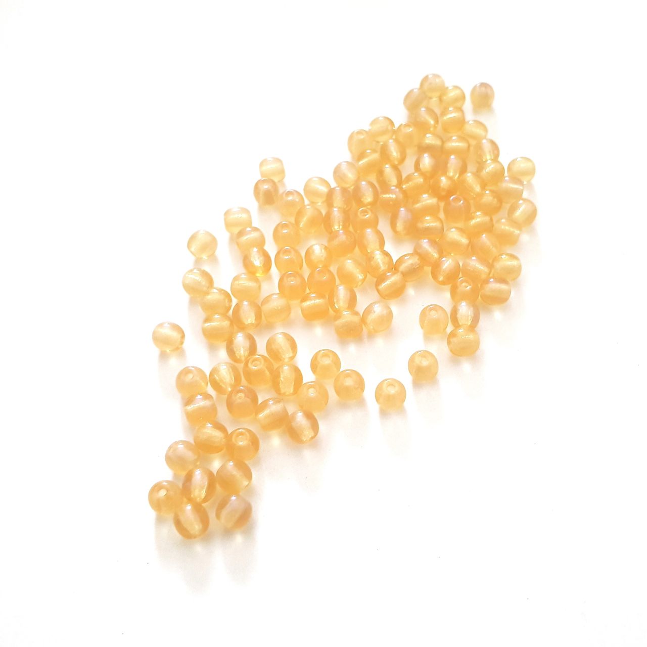 4mm Topaz Light Round Transparent AB Czech Glass Bead