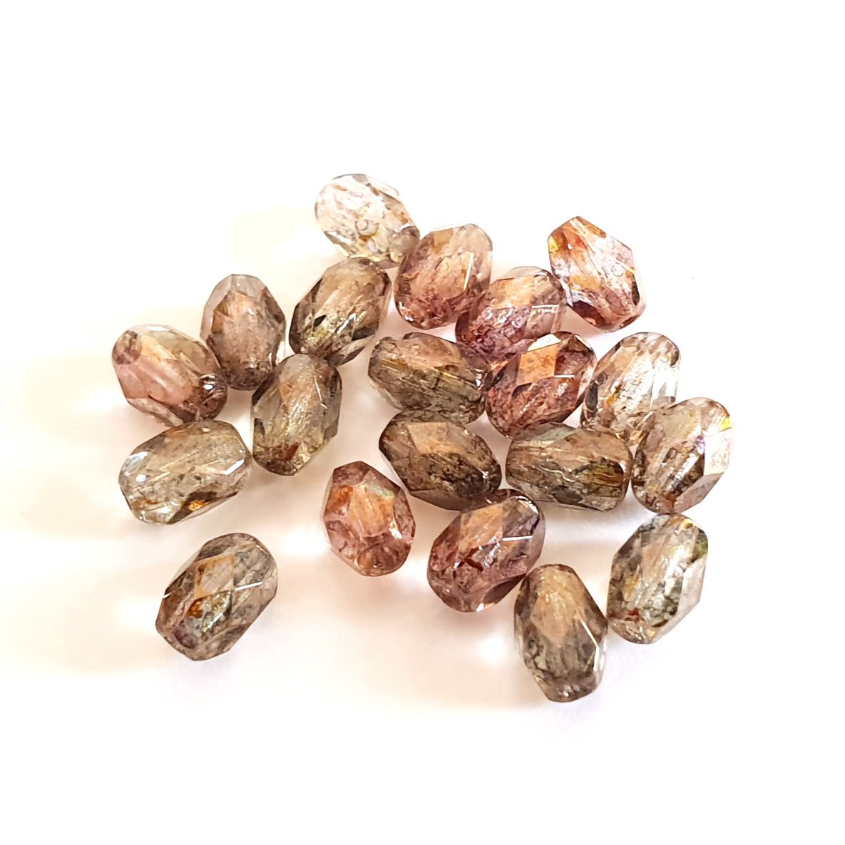 6x4mm Oval Mix Lustred Czech Fire Polished Bead | Pack of 25