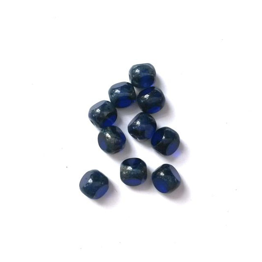 Cathedral Czech Glass Bead 6mm Trinugget Royal Picasso - Pack of 10