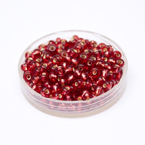 5 0 4.5mm Pink - Watermelon Silverlined Czech Seed Bead