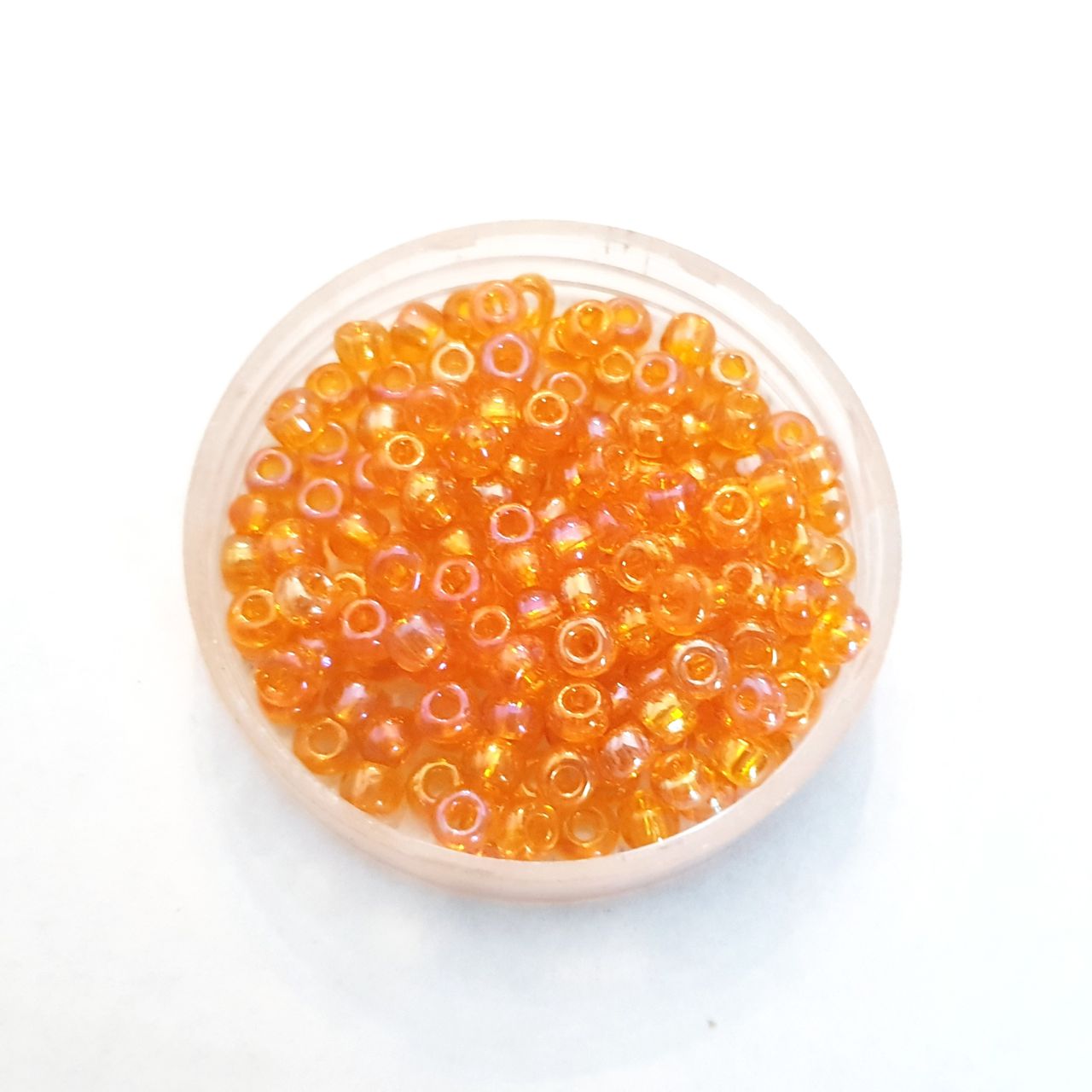 5 0 4.5mm Pumpkin AB Czech Seed Bead