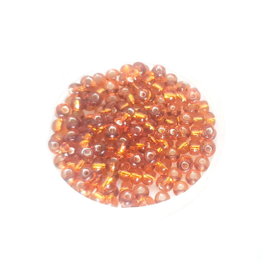 5 0 4.5mm Topaz - Dark Silver Lined Czech Seed Bead