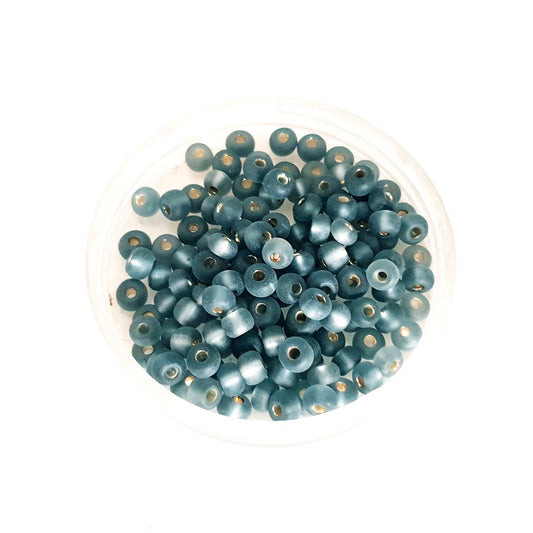 5 0 4.5mm Grey Matt Silverlined Seed Bead