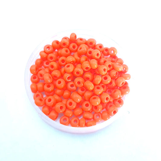 5 0 4.5mm Orange Opaque Czech Seed Bead