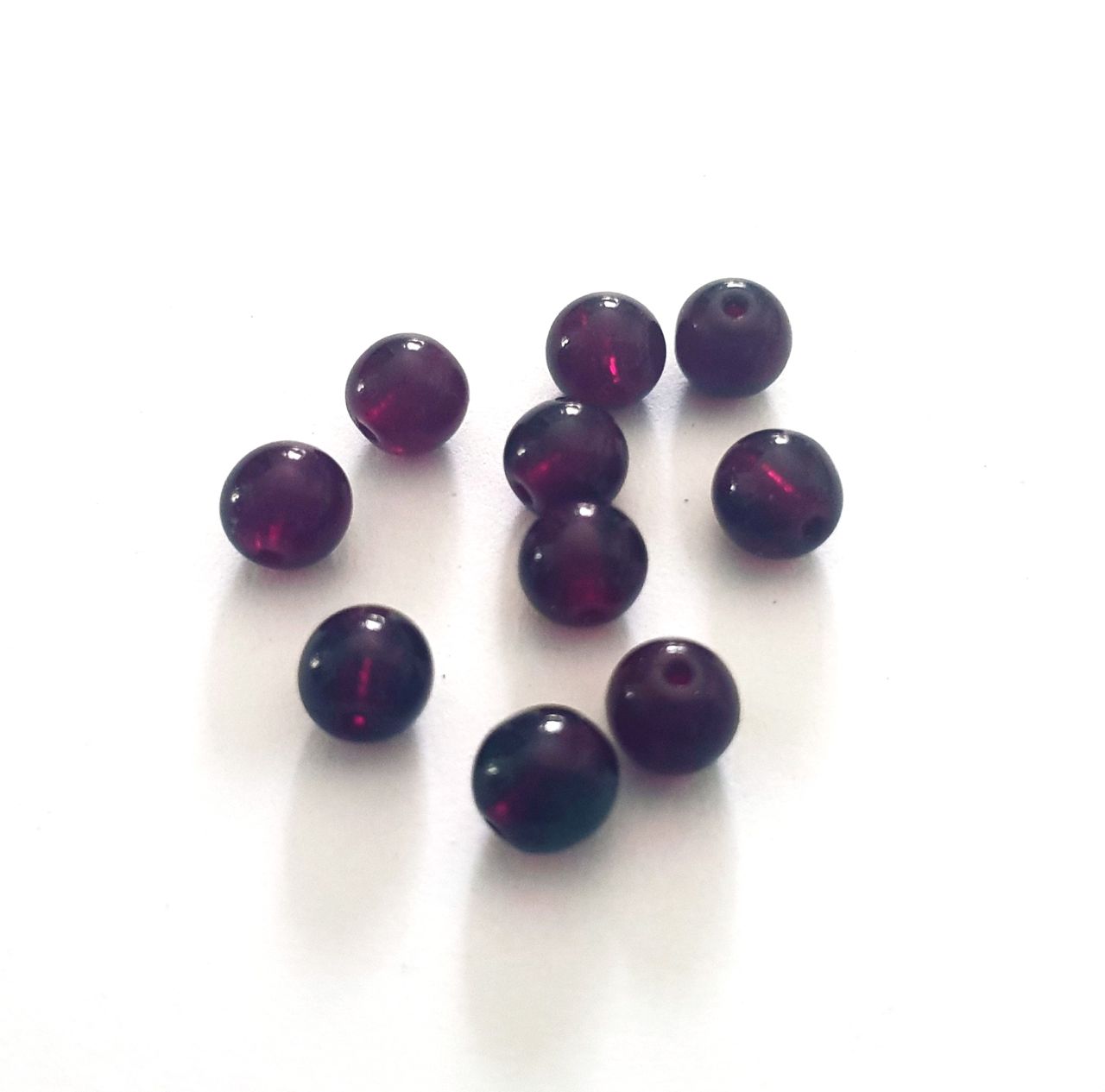 6mm Garnet Round Transparent Czech Glass Bead