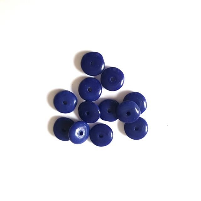 Saucer Czech Glass Bead Cobalt Blue 6mm - Pack of 100