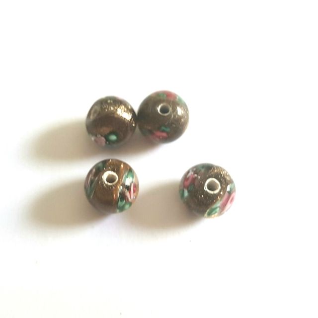 Handmade Czech Rose Glass Bead 8mm Aventurina