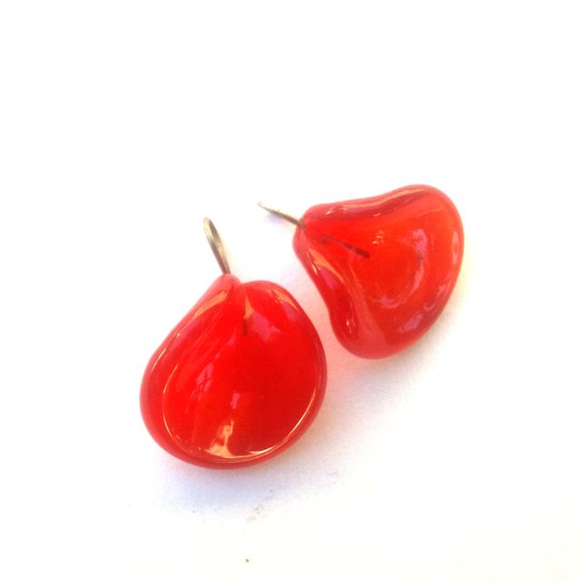 Oriental Handmade Glass Stamen Petal Red