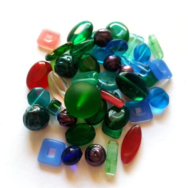 Czech Pressed Glass Bead Mix Winter