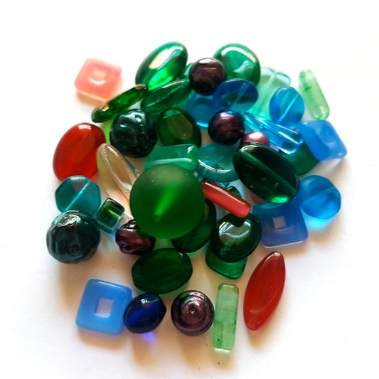 Czech Pressed Glass Bead Mix Winter