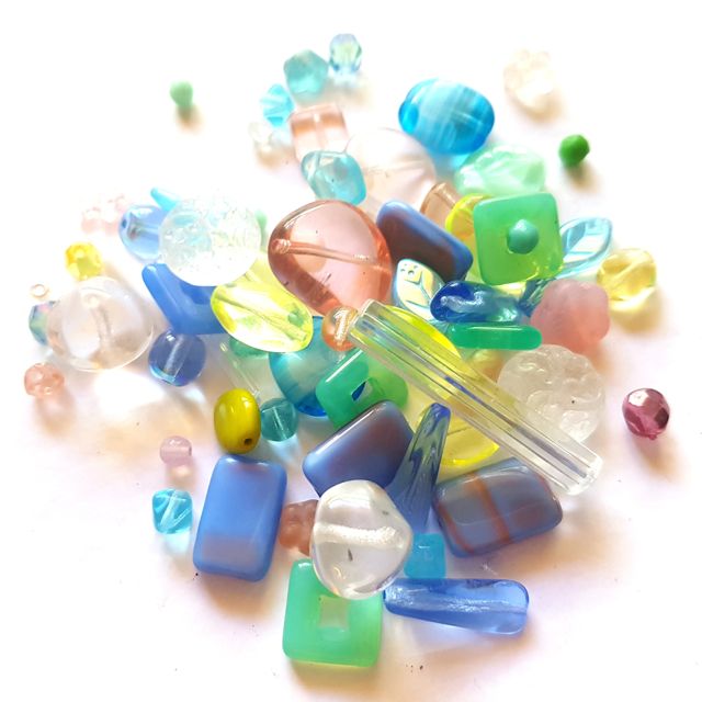 Czech Pressed Glass Bead Mix Pastel