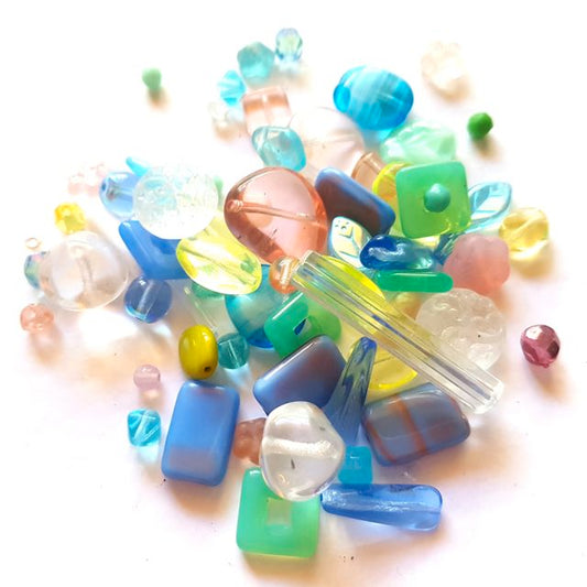 Czech Pressed Glass Bead Mix Pastel
