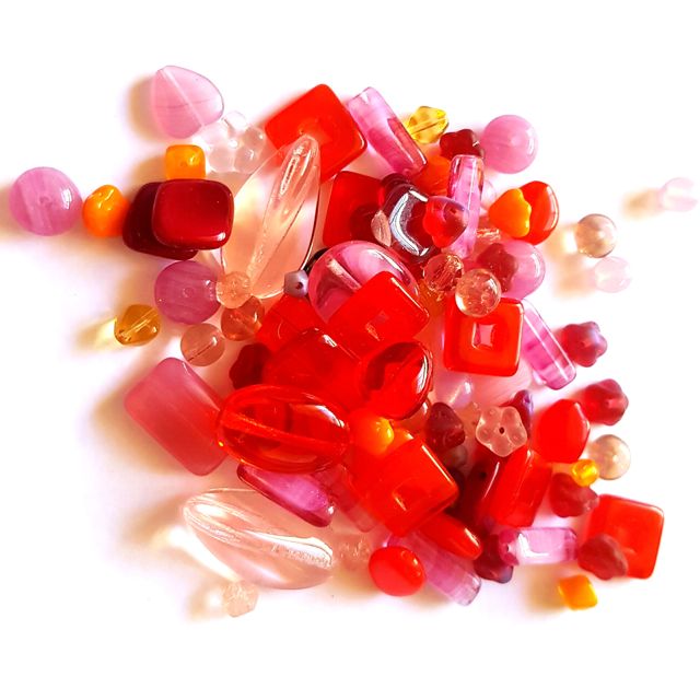 Czech Pressed Glass Bead Mix Sunset