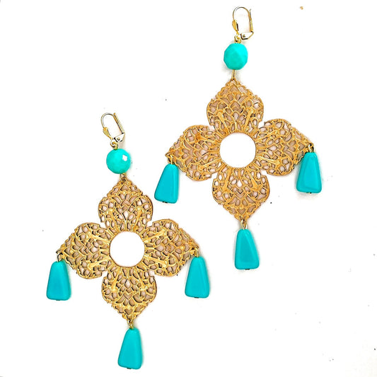 DIY Earring Boho Fringed Medina Turquoise Kit with Bonus Step by Step Video Tutorial