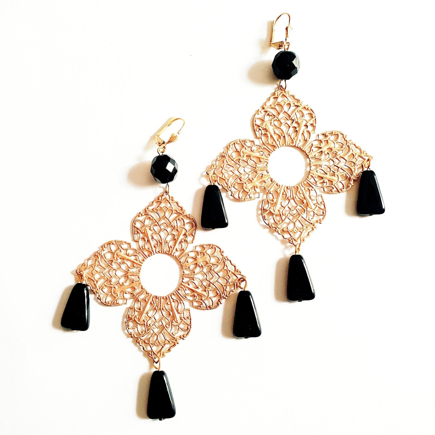 DIY Earring Boho Fringed Medina Black with Bonus Step by Step Video Tutorial